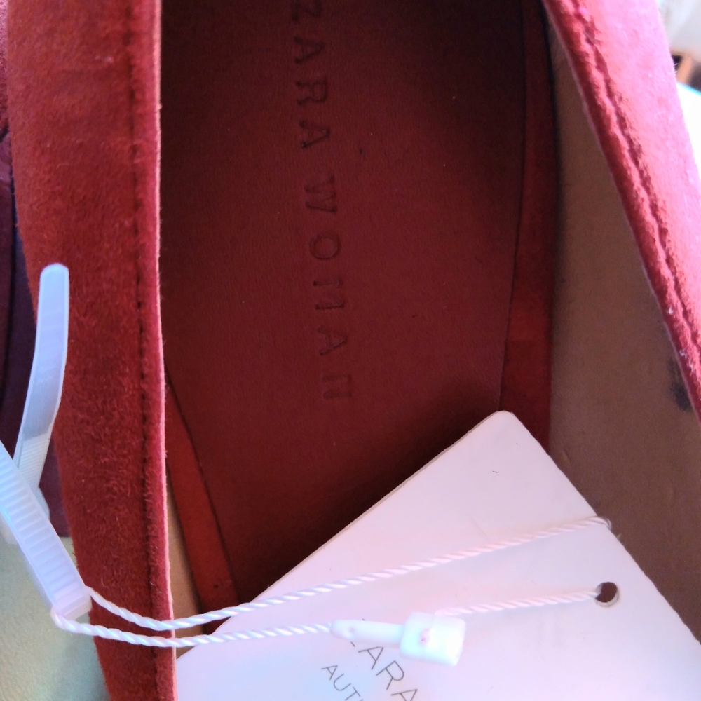 COPY - Zara Red Suede Shoes - Picture 5 of 10
